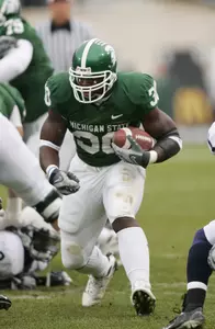 Jehuu Caulcrick, who rushed for 872 yards and a school-record 21 touchdowns in 2007, is one of four Spartans participating in the NFL Scouting Combine Feb. 20-26 in Indianapolis, Ind.