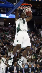 Raymar Morgan dunks the ball for a basket against Temple in the second half. (AP Photo/David Zalubowski)