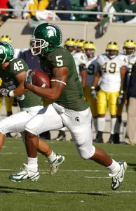 As a junior, Devin Thomas set MSU single-season records for receptions (79), 100-yard receiving games (7), kickoff return yards (1,135) and all-purpose yards (2,590).