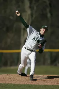 Senior right-hander Ryan MacFarlane allowed just two runs on five hits over 5.0 innings to help MSU to a 5-3 win over Eastern Michigan.