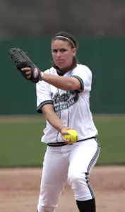 Shae Bass tossed 11 Ks against Detroit Mercy, a career best.