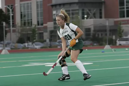 Angie Lucik recorded her first career goal for the Spartans