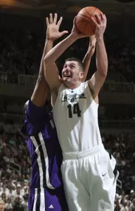 Goran Suton, the Big Ten's leading rebonder, and the Spartans host Penn State on Sunday