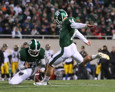 Brett Swenson became MSU's all-time leader in field goals and points scored on Saturday night vs. Iowa.