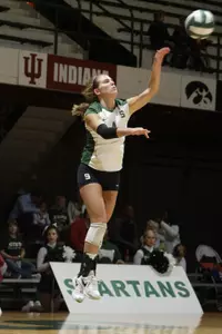 Sophomore Carli Weiler and the Spartans host Iowa on Friday and Wisconsin on Saturday, both matches begin at 6 p.m.