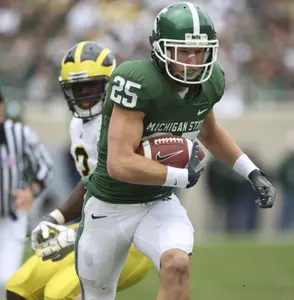 Blair White's 58 catches (tied for eighth) and seven TD receptions (tied for eighth) rank among the Top 10 single-season totals in MSU history.