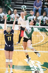 Sophomore Becca Zlabis posted a match-high 20 kills against Michigan.