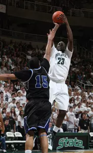 Draymond Green totaled 15 points and 11 rebounds against Grand Valley State.