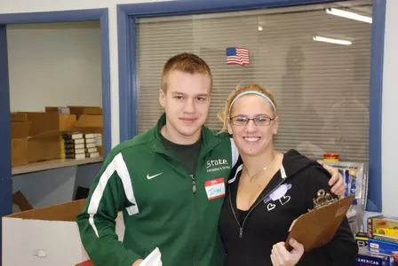 The Spartans spent the day helping local famalies at the Salvation Army Store in Lansing.