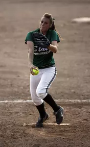 Senior Megan Hair recorded her first save of the season