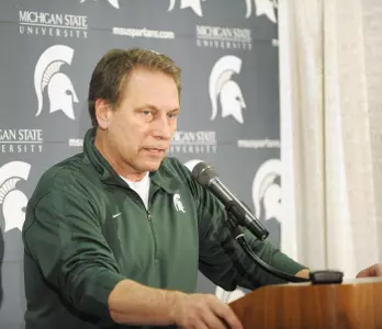 Coach Izzo and the Spartans are a No. 2 seed in the Midwest Regional. <i>Photo by Dale Young, The Detroit News</i>