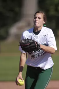 Senior Megan Hair leads the pitching staff with 27 strikeouts