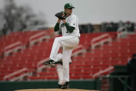 A.J. Achter is scheduled to pitch game one of Sunday's doubleheader.
