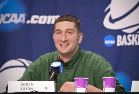 Goran Suton smiles at Saturday's press conference in Lucas Oil Stadium.