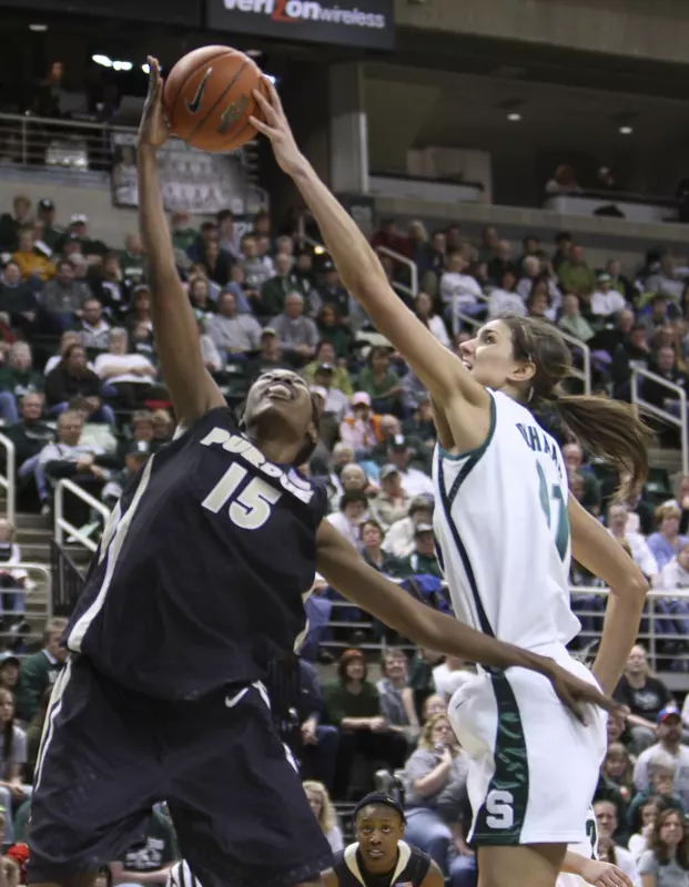Junior Allyssa DeHaan broke Jessica Davenport's career Big Ten blocked shot record in the loss.