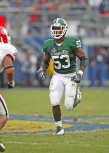 All-America candidate Greg Jones led the Spartans in tackles (127), tackles for loss (14 for 38 yards) and production points (299) in 2008.