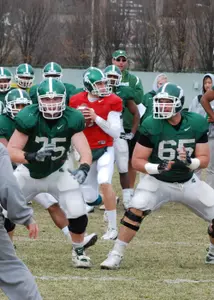 MSU football concludes its 15 spring practices with the Green-White intrasquad game on Saturday, April 25 at 1:30 p.m. in Spartan Stadium.