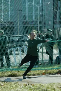 <i> Robyn Whalen set a personal-best in the women's discus. </i>