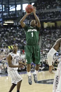 Kalin Lucas and the Spartans will play North Carolina for the national title Monday night in Detroit.