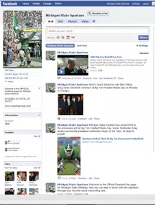 Michigan State Athletics has created a fan page on Facebook.