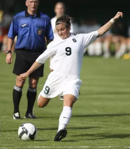 Senior Lauren Hill picked up her eighth goal of the season in Tuesday's 3-1 win.