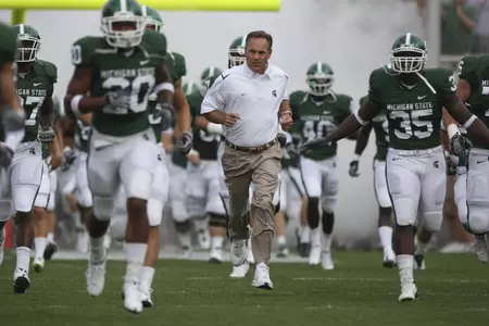 Coach Dantonio and the Spartans will take on the Badgers this Saturday in Madison.