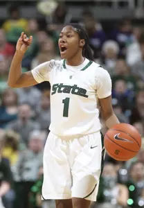 Jasmine Thomas and the Spartans travel to Penn State on Sunday.
