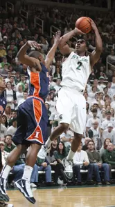 Coming off a double-double, Raymar Morgan leads MSU against Iowa.