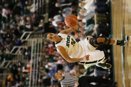 Junior Brittney Thomas was the eight different Spartan to lead the team in scoring this season, tallying a game-high 16 points.