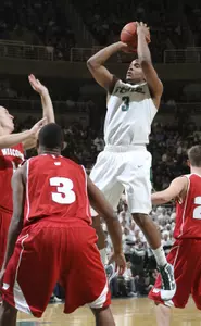 Chris Allen led MSU with 16 points vs. Wisconsin.