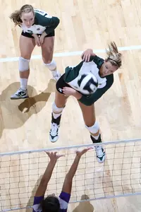 Senior Megan Schatzle recorded 10 kills against No. 20 Northwestern on Saturday night.