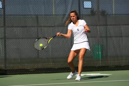 Sophomore Michaela Silesova tallied the only Spartan singles win of the day.