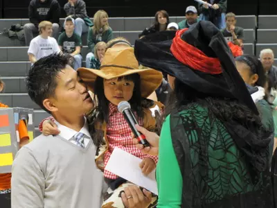 A little Spartan fan was the winner of the costume contest.