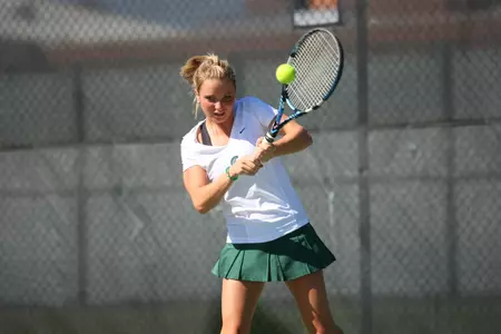 Senior Whitney Wilson earned a doubles win with Marina Bohrer during the first day of the Wildcat Invitational.