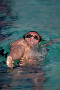 Jacob Jarzen placed first in the 200 backstroke with a time of 1:44.20.