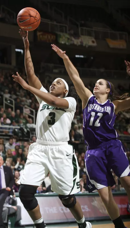 Sophomore Porsche Poole became the ninth Spartan to lead the team in scoring this season, posting 12 points off the bench today against Northwestern.
