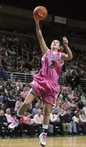 Senior Mandy Piechowski will celebrate her Hometown Day on Thursday, during the Spartans' PinkZone game.