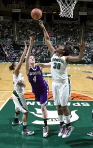 Lykendra Johnson posted a double-double with 13 points and 12 rebounds in the first meeting with Ohio State this season.
