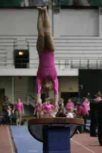 Junior Nicole Argiros competed in the all-around for the first time in her career at the Michigan Classic.