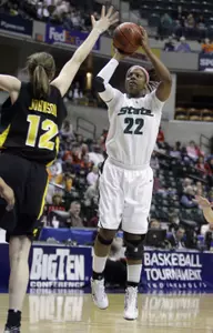 Senior Aisha Jefferson scored a season-high 23 points in the Big Ten semifinals.
