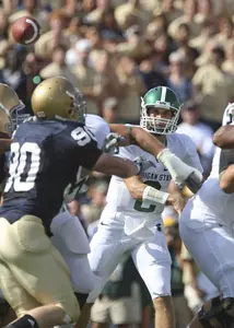 Kirk Cousins completed 23-of-35 throws for 302 yards, a touchdown and an interceptions against the Irish in 2009.