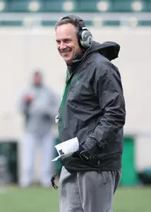 Coach Dantonio and the Spartans are ready for the Green-White spring game on Saturday in Spartan Stadium.
