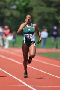 Charelise Davis placed first in both the 100m and 200m dashes at the Purdue Outdoor Open Invitational.