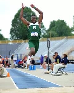 Senior Kyron Foster ends his illustrious Spartan career as the school record holder in both the indoor and outdoor triple jump marks.