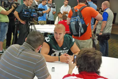 Eric Gordon speaks to reporters at media day on Tuesday.