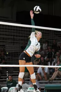 Senior Megan Schatzle tallied her first double-double of her career with 19 kills and 13 digs against Eastern Michigan.