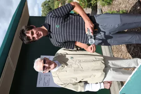 James Ross (pictured with Bruce Fossum) won the first playoff hole to win his first collegiate title.