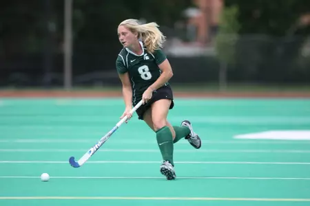 Senior Amanda Huck scored her first goal of the season in MSU's 6-1 victory over Boston University.