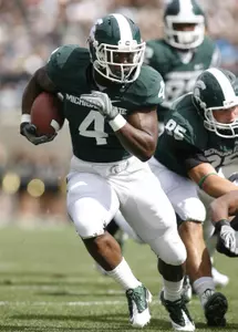 Edwin Baker rushed for a career-high 117 yards against Western Michigan on Saturday.