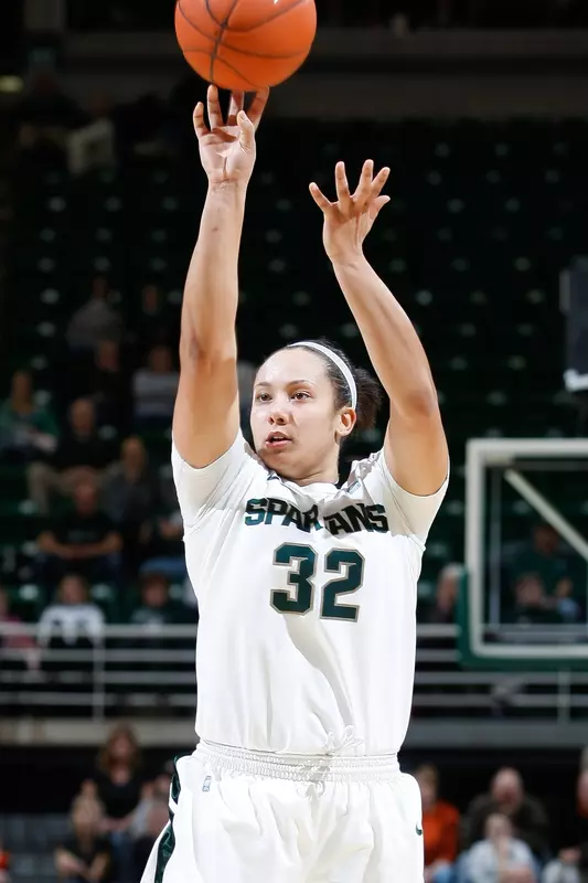 Senior Kalisha Keane score a game-high 23 points in the Spartan win.